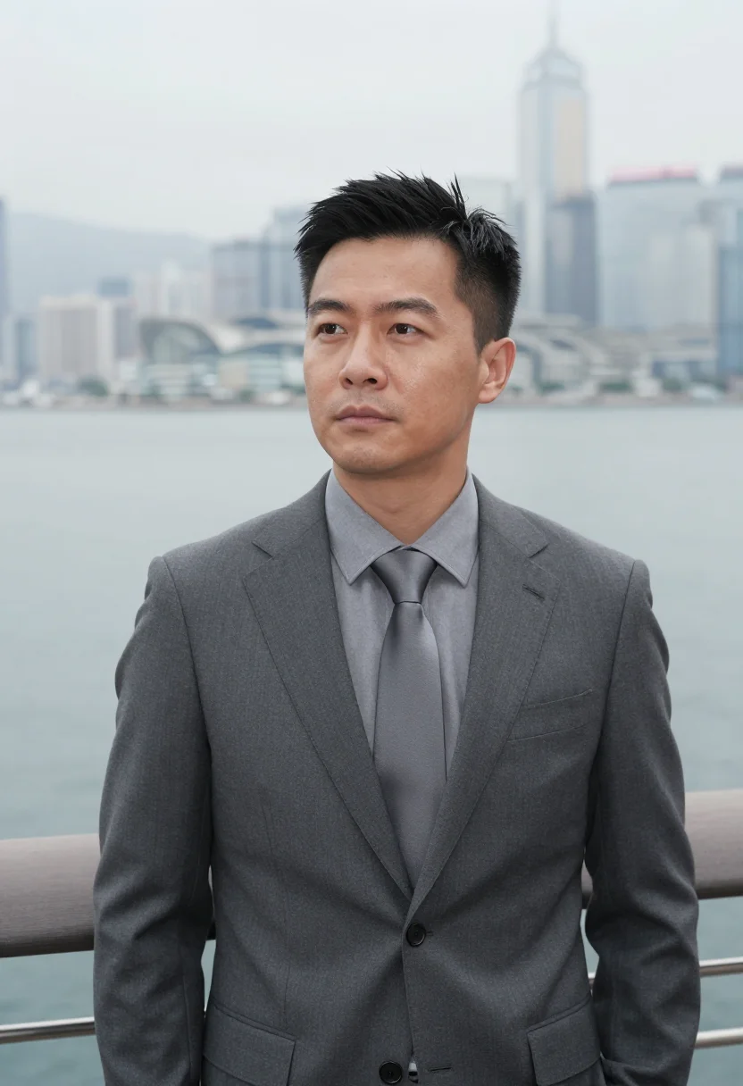 AI hong kong central banker slate sample — portrait of a man, framed head and shoulders, tighter, the b