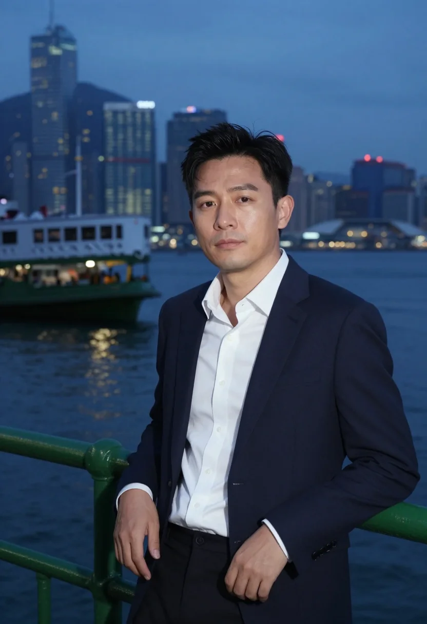 AI hong kong central sample — portrait of a man, half-length portrait of a Hong Kong Chine