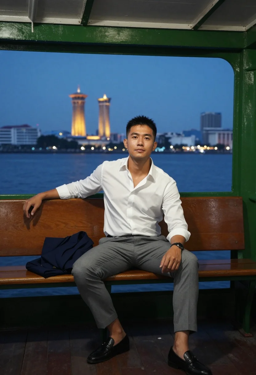 AI hong kong central sample — portrait of a man, full-length seated portrait of a Southeas