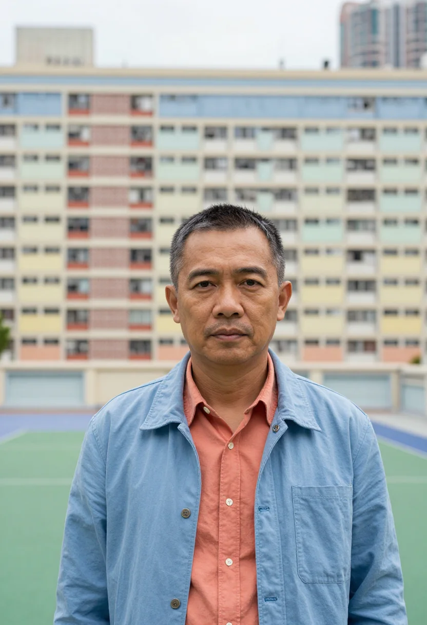AI hong kong estate architect rainbow palette sample — portrait of a man, a Malaysian Chinese architect in his earl