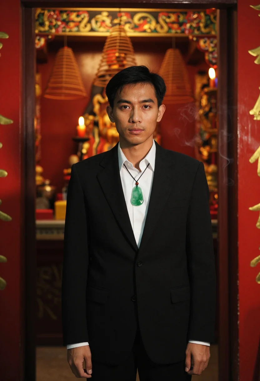 AI hong kong triad sample — portrait of a man, tight half-length portrait of a Hong Kong