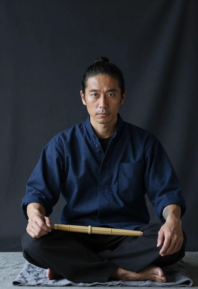 AI horishi sample — portrait of a man, chest-up portrait of a Japanese man in hi