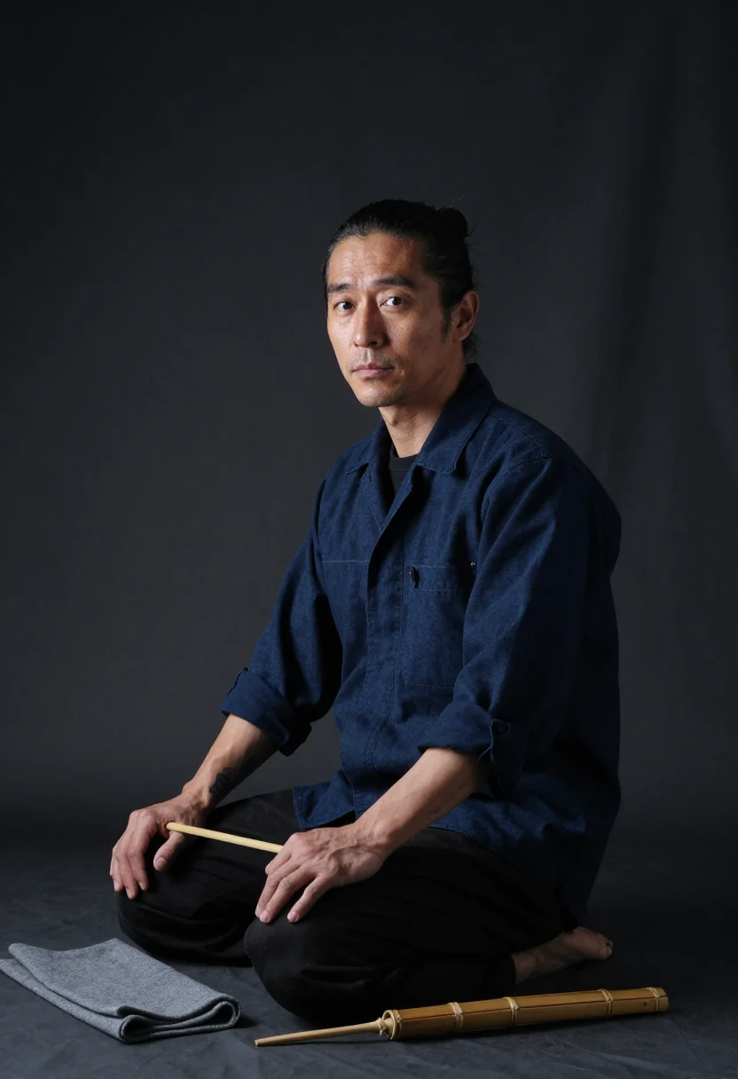 AI horishi sample — portrait of a man, half-length portrait of a Japanese man in