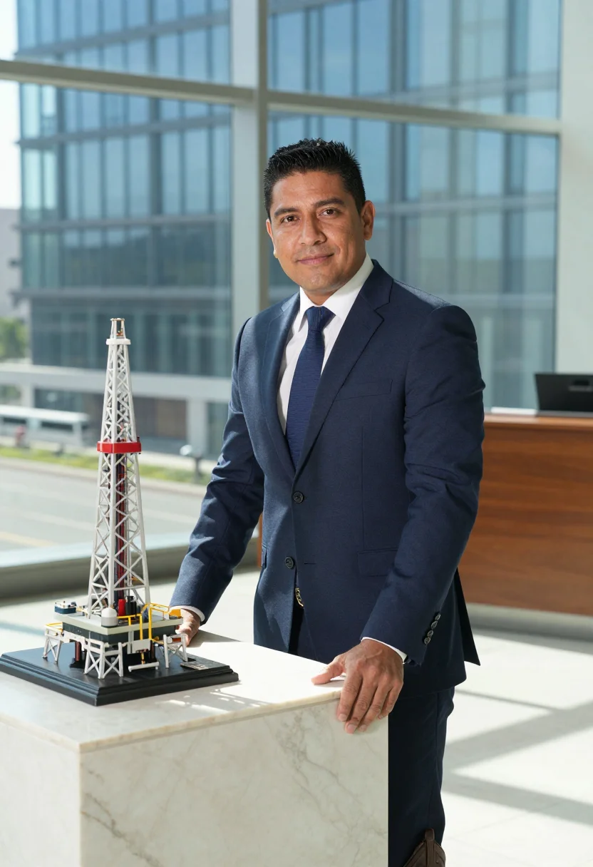 AI houston energy corridor sample — portrait of a man, waist-up portrait of a Latin-American man