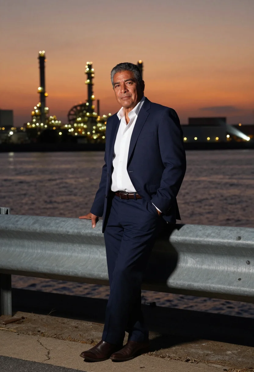 AI houston energy corridor sample — portrait of a man, waist-up portrait of a Latin-American man