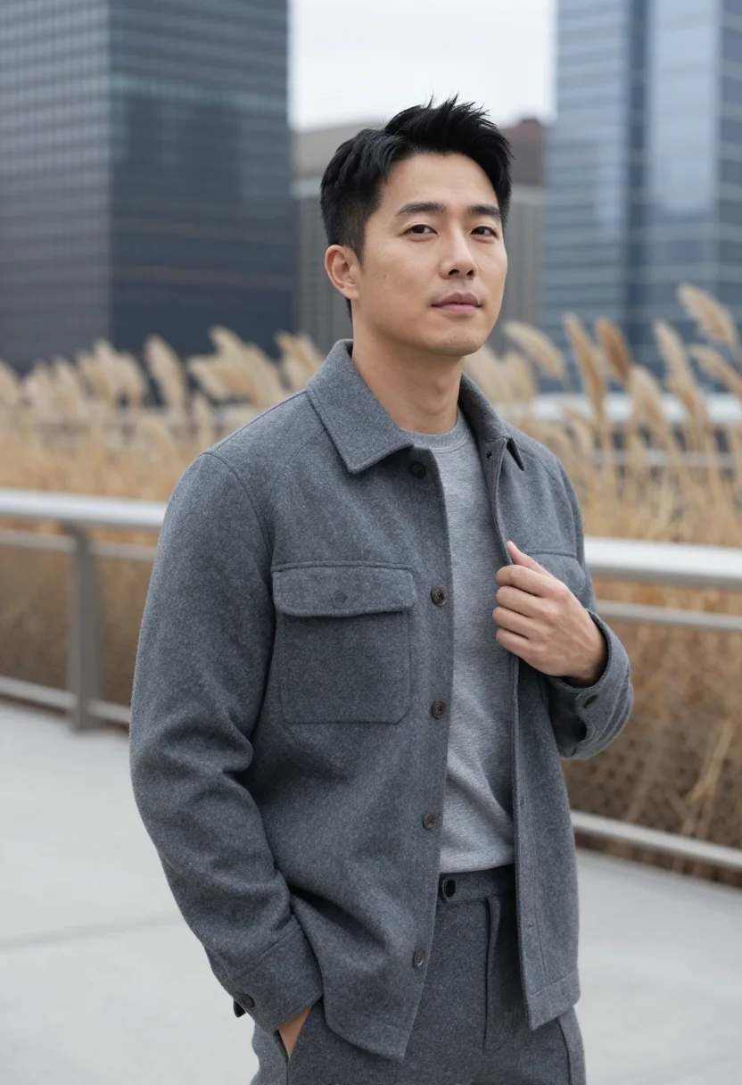 AI hudson yards founder slate sample — portrait of a man, upper-body portrait of a Korean-American