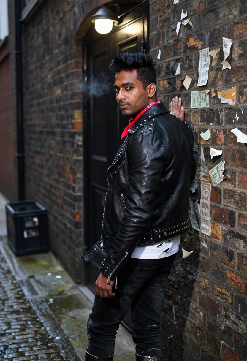 AI hundred club punk sample — portrait of a man, three-quarter-length portrait of a South-