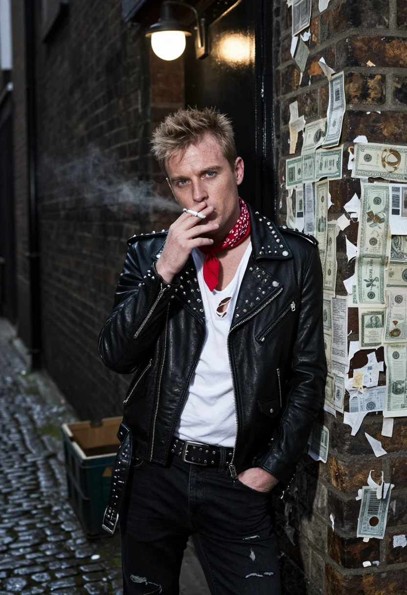AI hundred club punk sample — portrait of a man, half-length portrait of an Irish man with