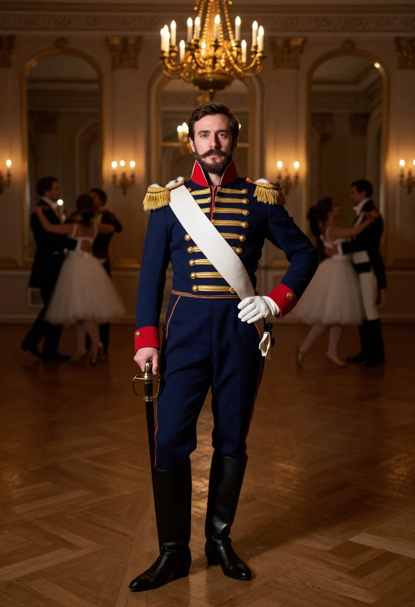 AI hussar 1812 sample — portrait of a man, full-length portrait of a French man in h