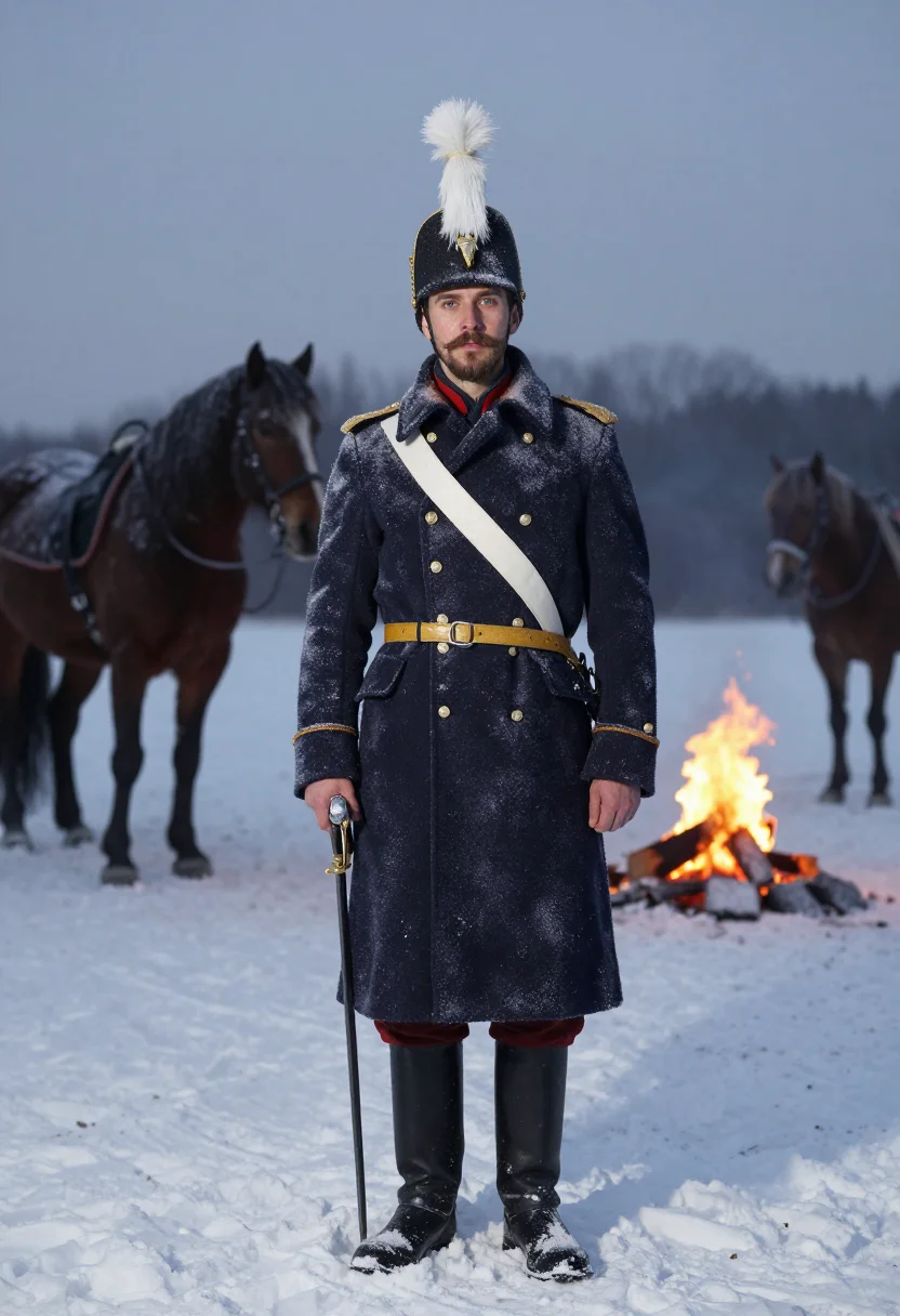 AI hussar 1812 sample — portrait of a man, full-length portrait of a French man in h