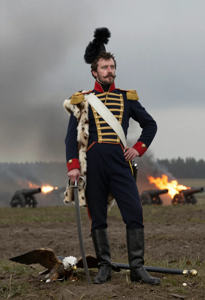 AI hussar 1812 sample — portrait of a man, full-length portrait of a French man in h