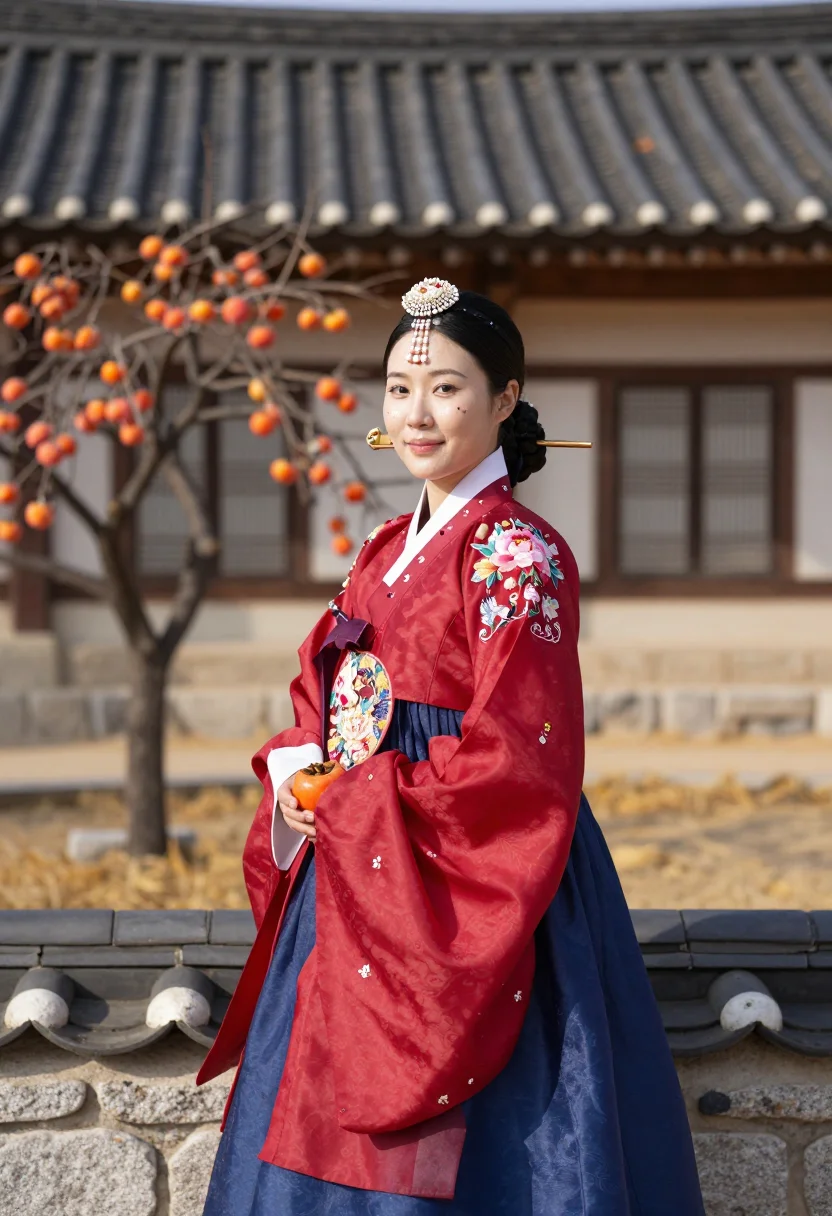 AI hwarot sample — portrait of a woman, half-length portrait of a Korean woman