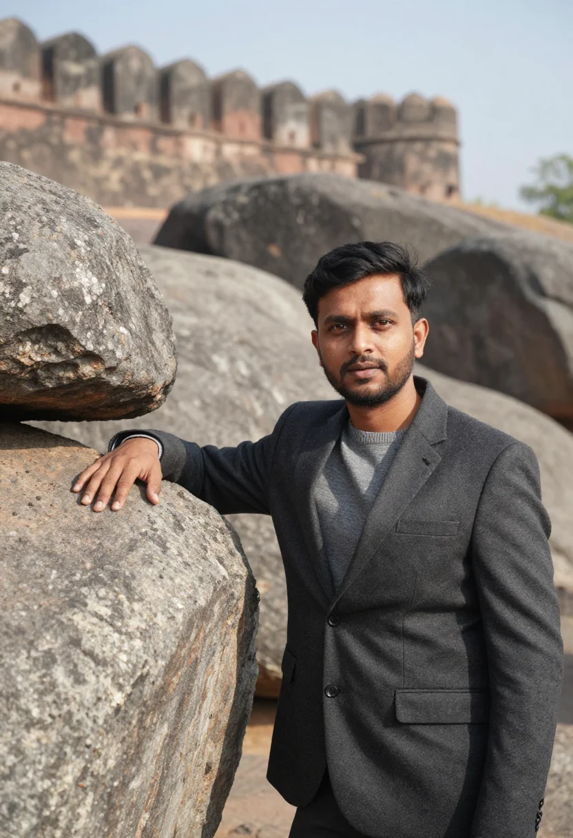 AI hyderabad pharma ceo granite grey sample — portrait of a man, a Gujarati pharmaceutical executive in hi