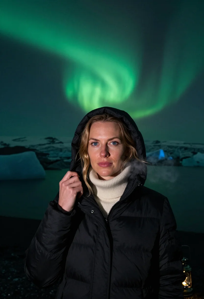 AI iceland sample — portrait of a woman, head-and-shoulders portrait of a Wester