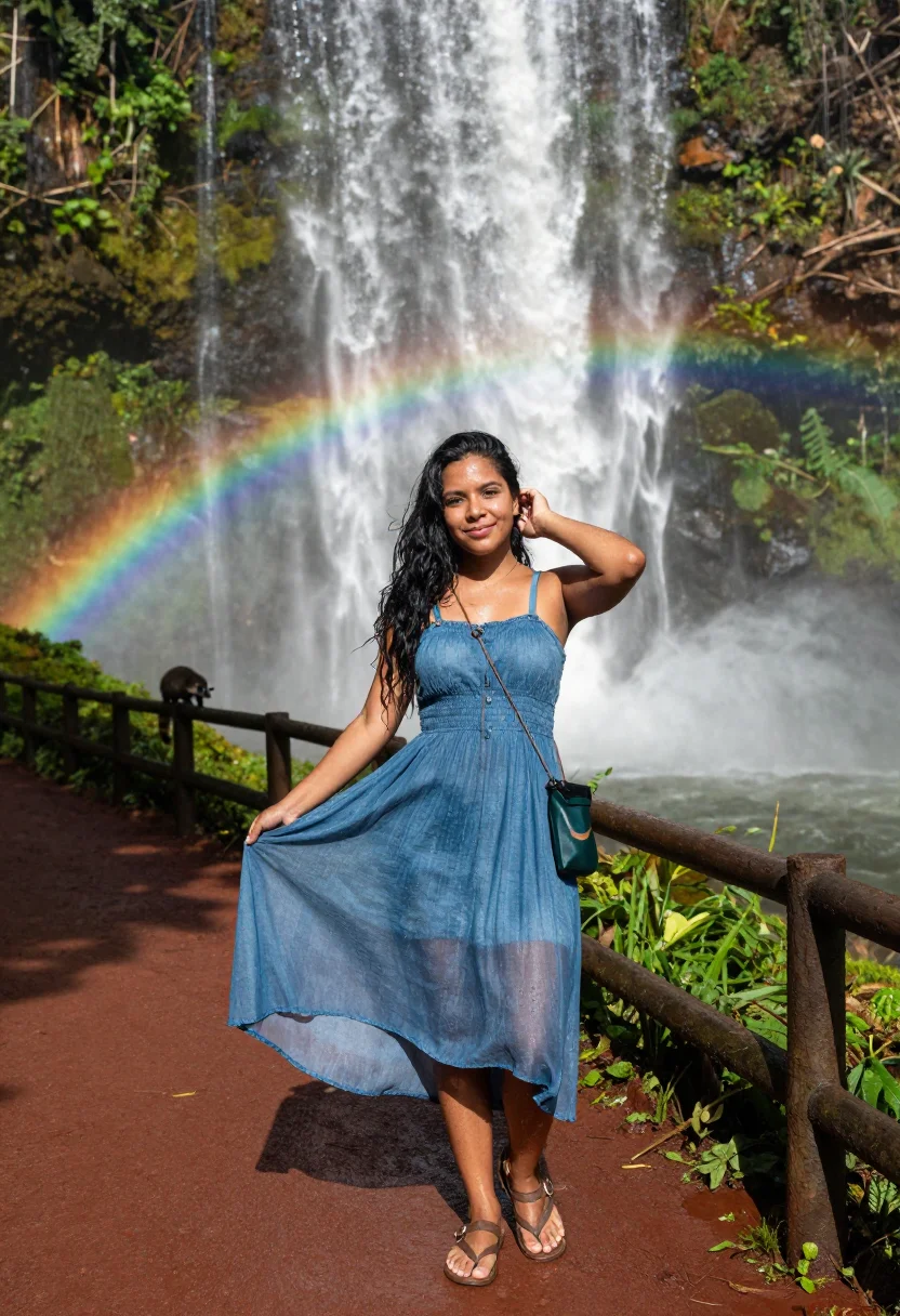 AI iguazu sample — portrait of a woman, full-length portrait of a Colombian wom
