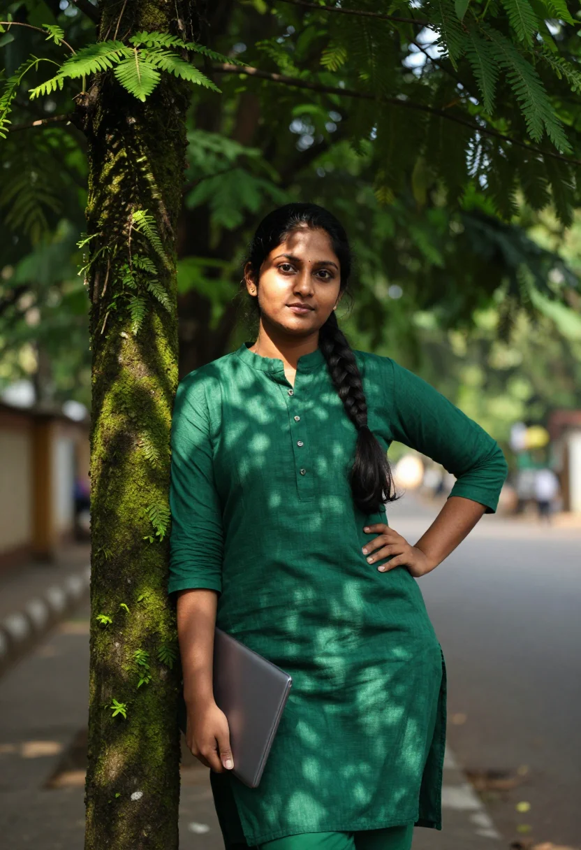 AI indiranagar ml rain tree green sample — portrait of a machine-learning engineer, half-length portrai