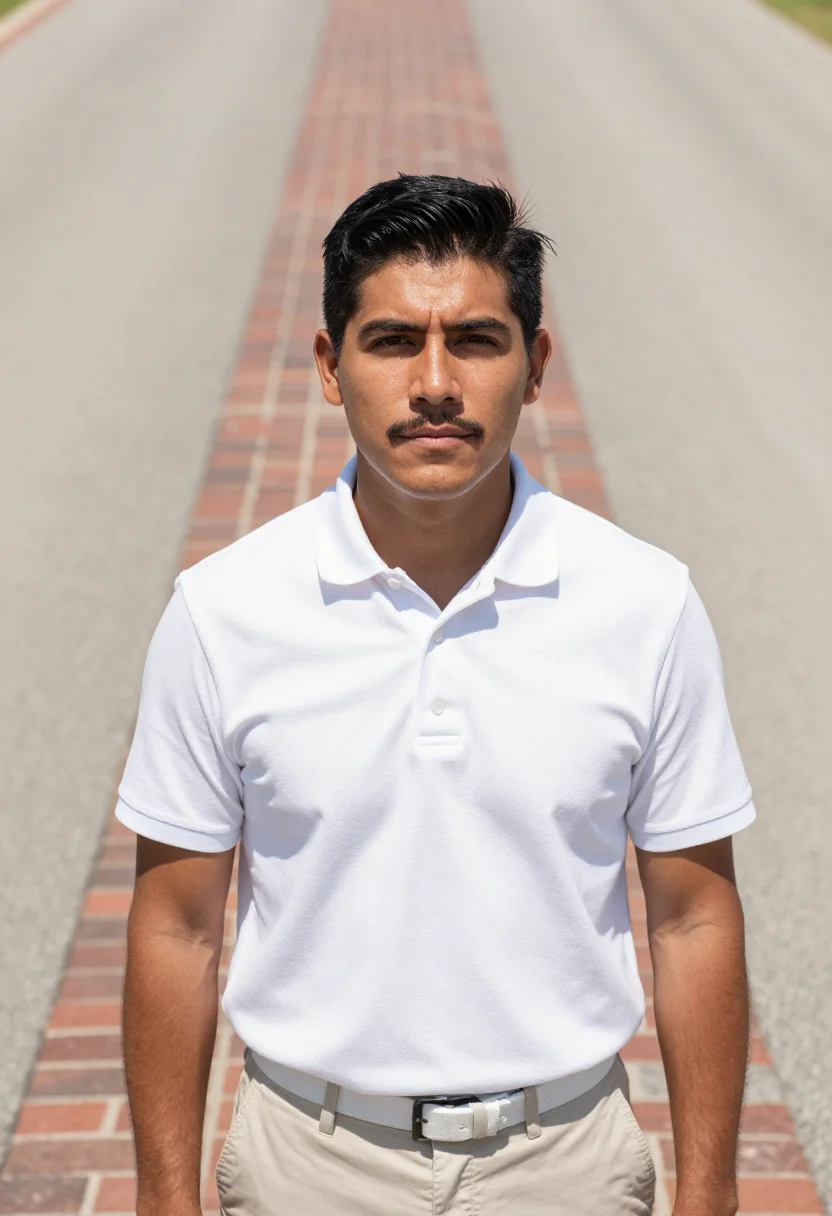 AI indy 500 brickyard memorial day white sample — portrait of a man, a Mexican-American man in his late twenti