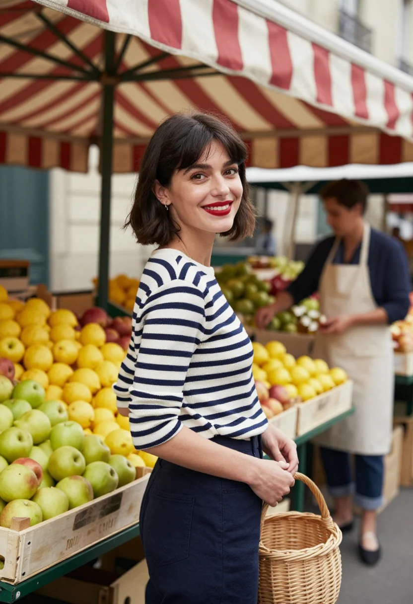 AI ines de la fressange sample — portrait of a woman, half-length portrait of a French woman