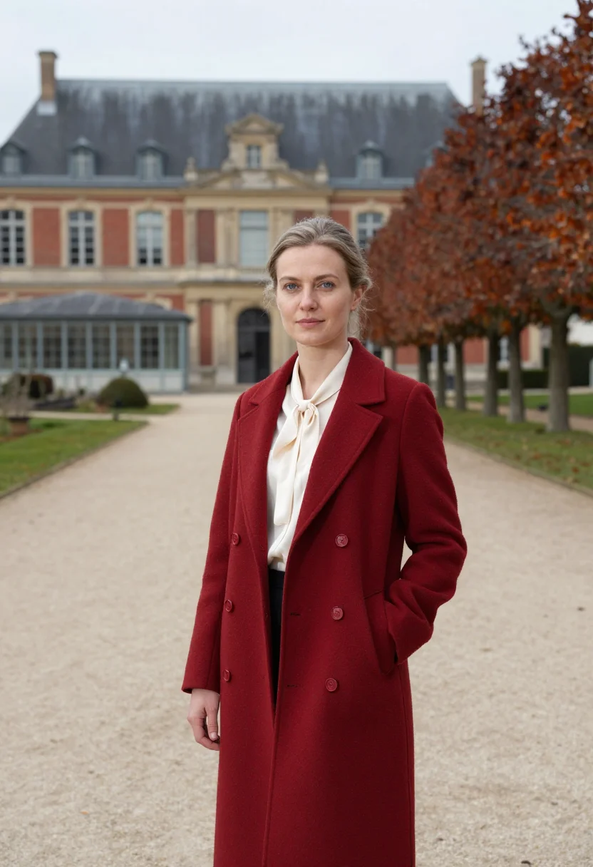 AI institut pasteur virologist brick cream sample — portrait of a woman, a virologist in her early forties of Po