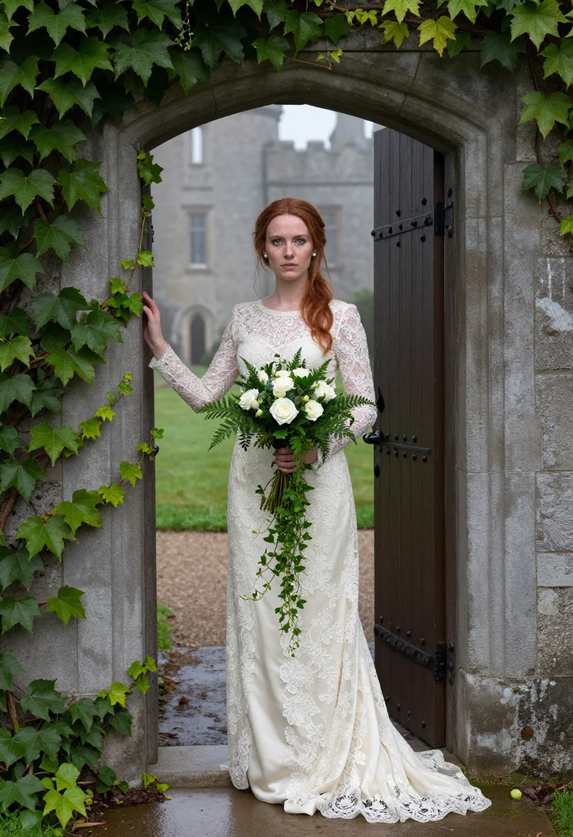 AI irish castle sample — portrait of a woman, half-length portrait of a Western-Europ
