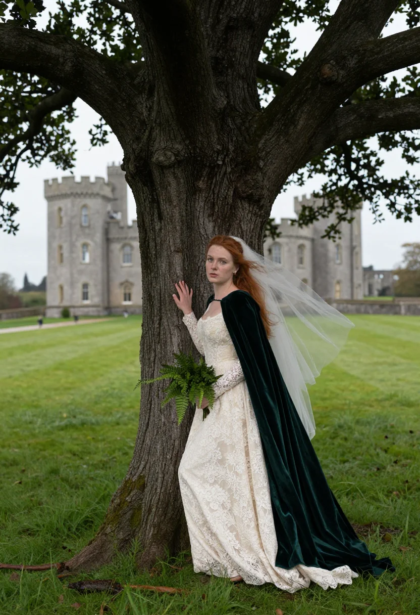 AI irish castle sample — portrait of a woman, three-quarter-length portrait of a West