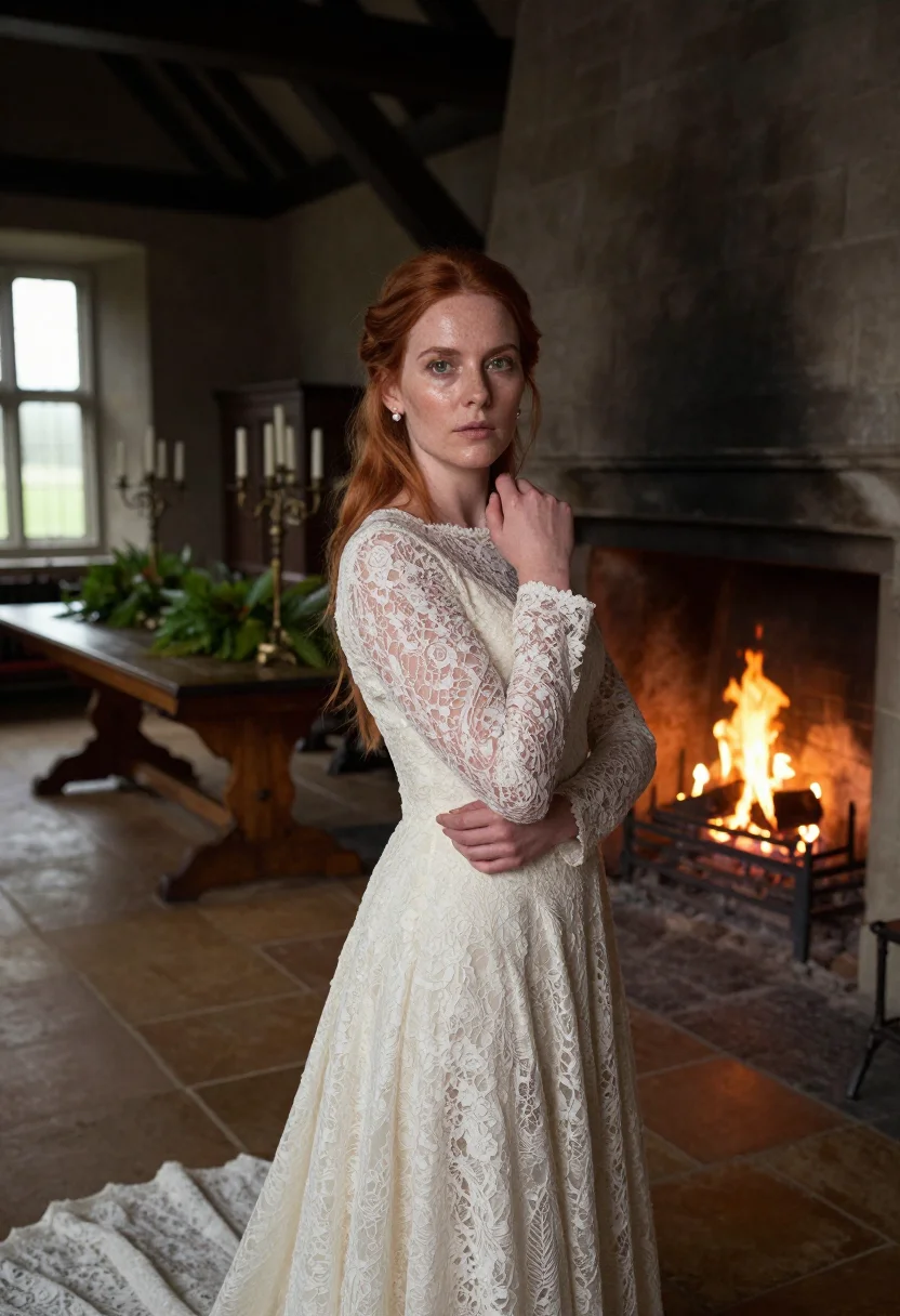 AI irish castle sample — portrait of a woman, half-length portrait of a Western-Europ