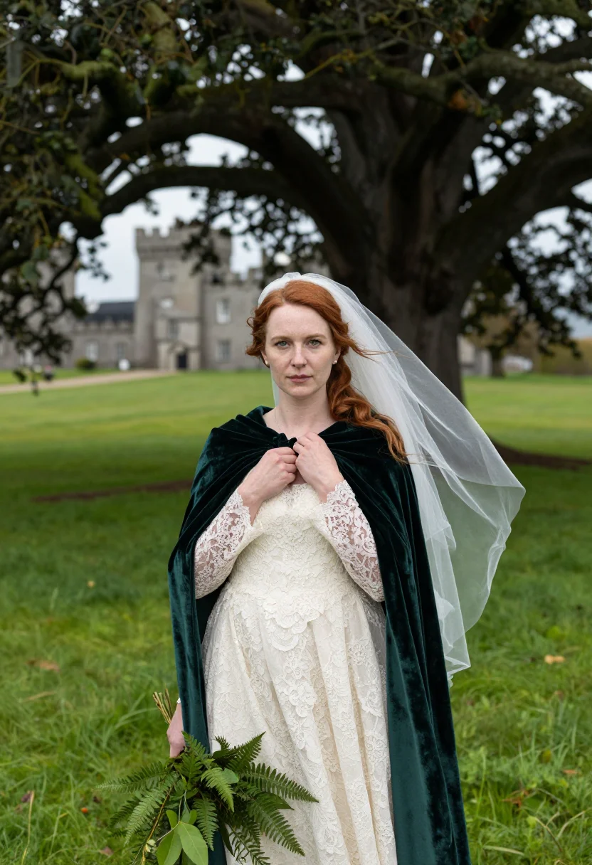 AI irish castle sample — portrait of a woman, half-length portrait of a Western-Europ