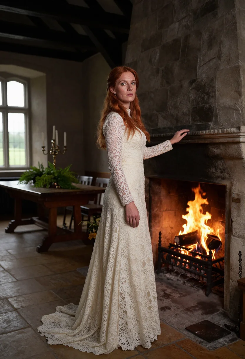 AI irish castle sample — portrait of a woman, three-quarter-length portrait of a West
