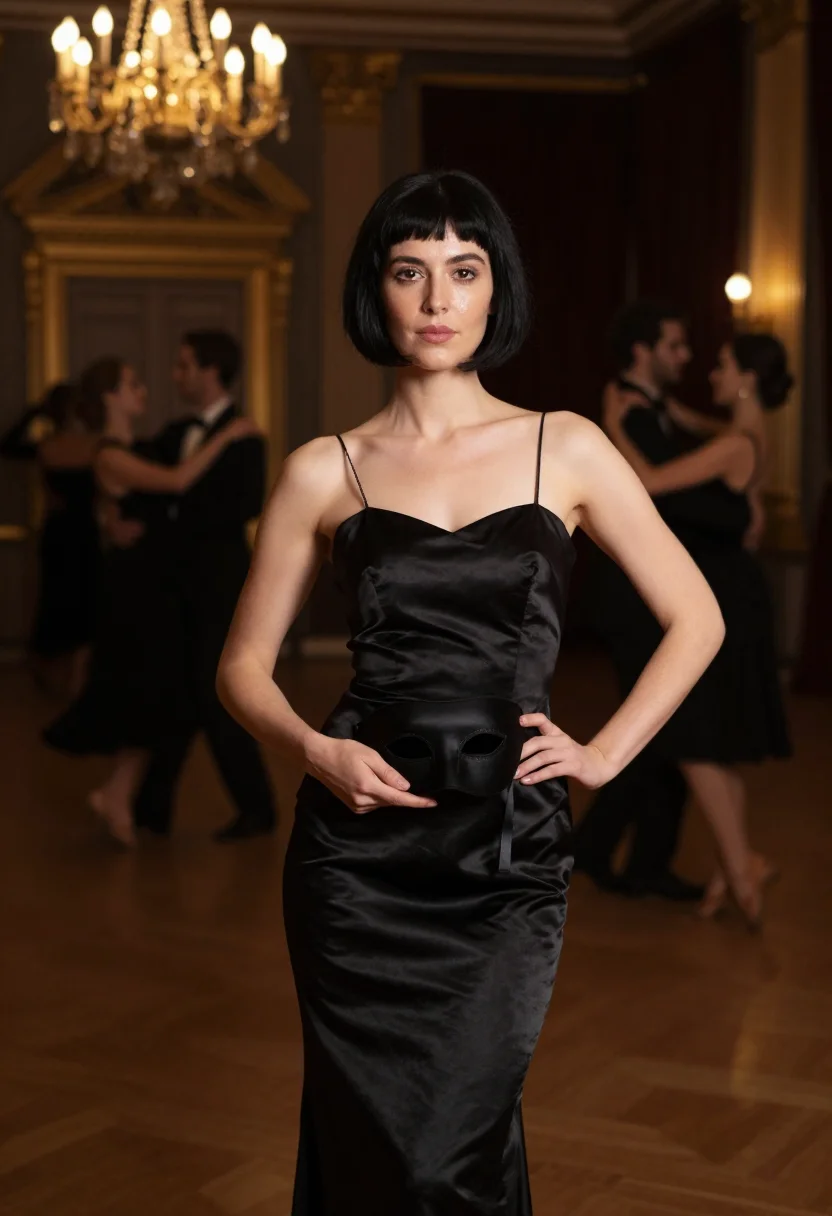 AI irma vep sample — portrait of a woman, three-quarter-length portrait of a Fren
