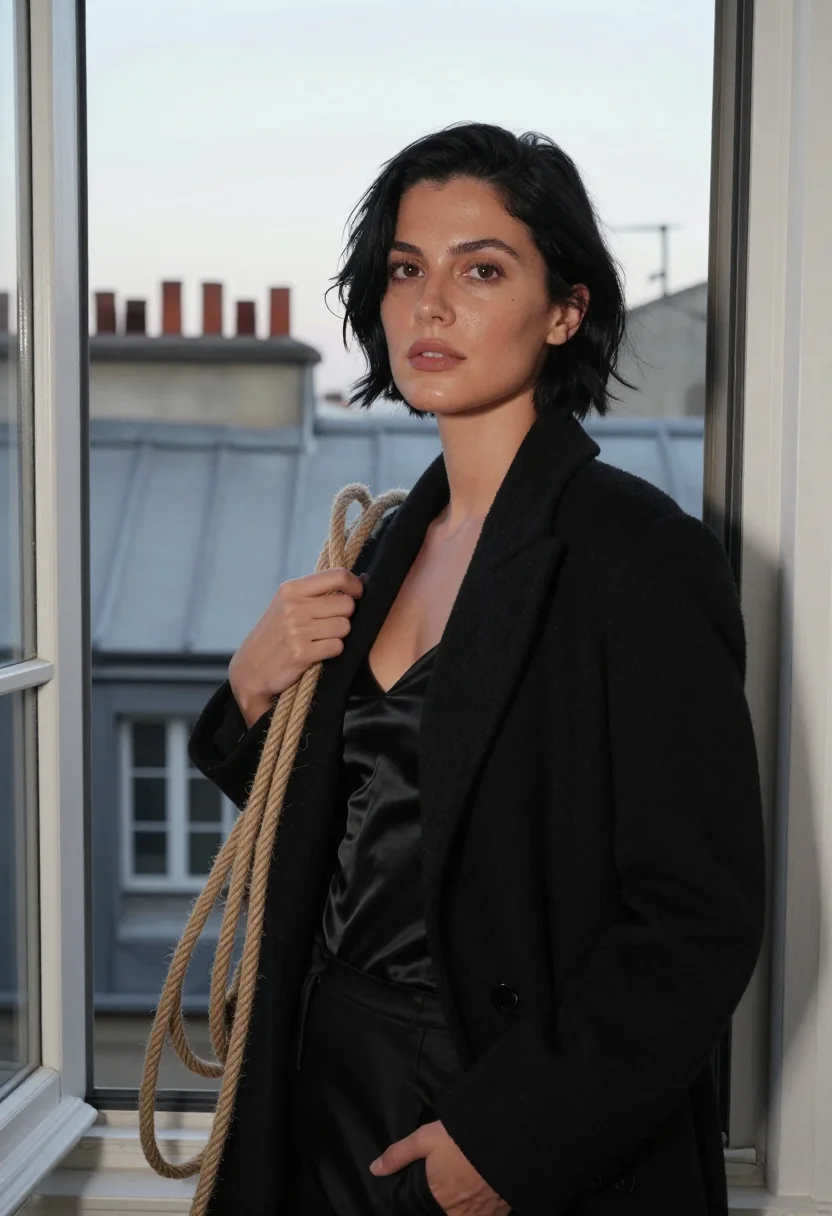 AI irma vep sample — portrait of a woman, close portrait of a French woman in her