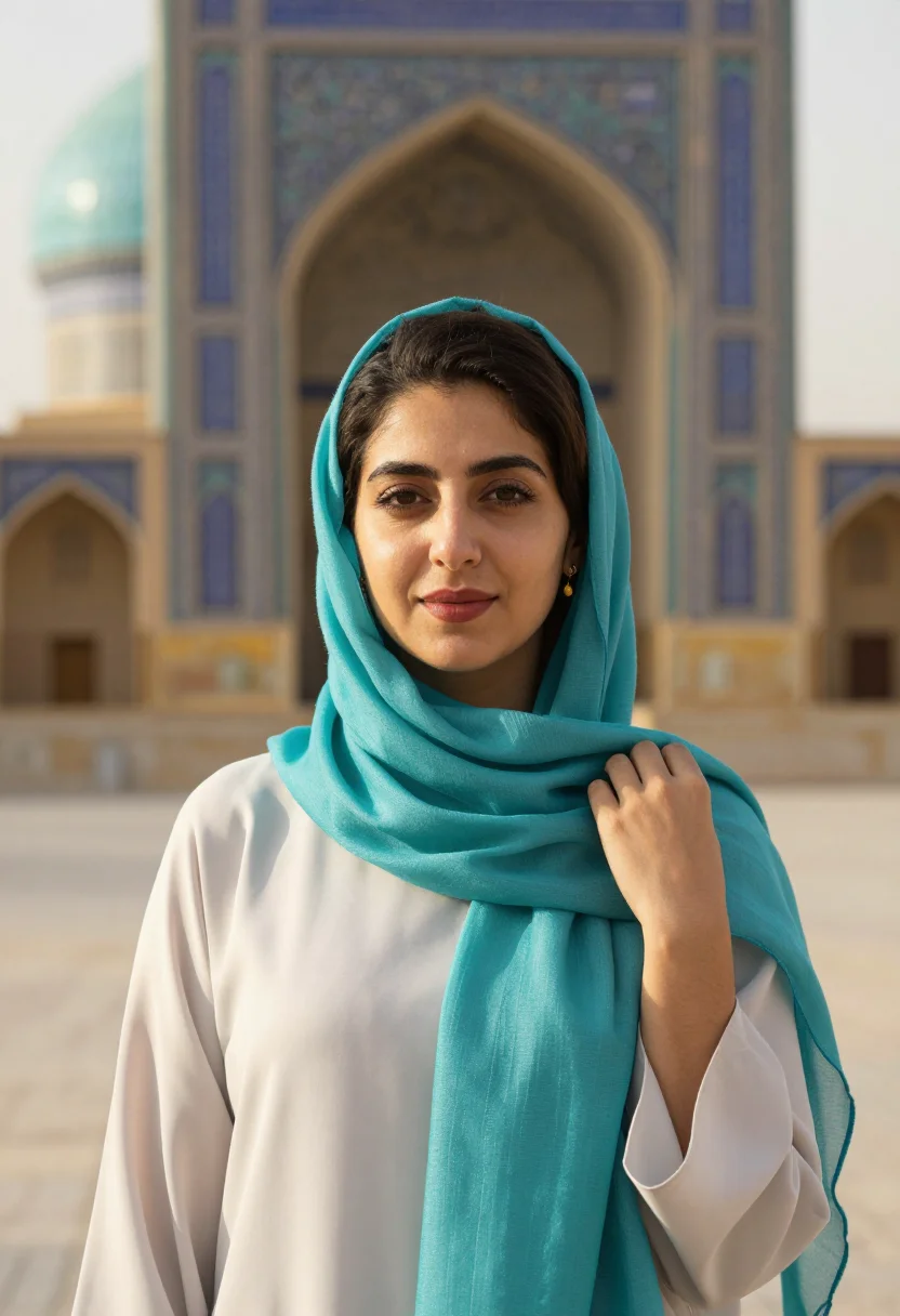 AI isfahan sample — portrait of a woman, chest-up portrait of an Iranian woman i