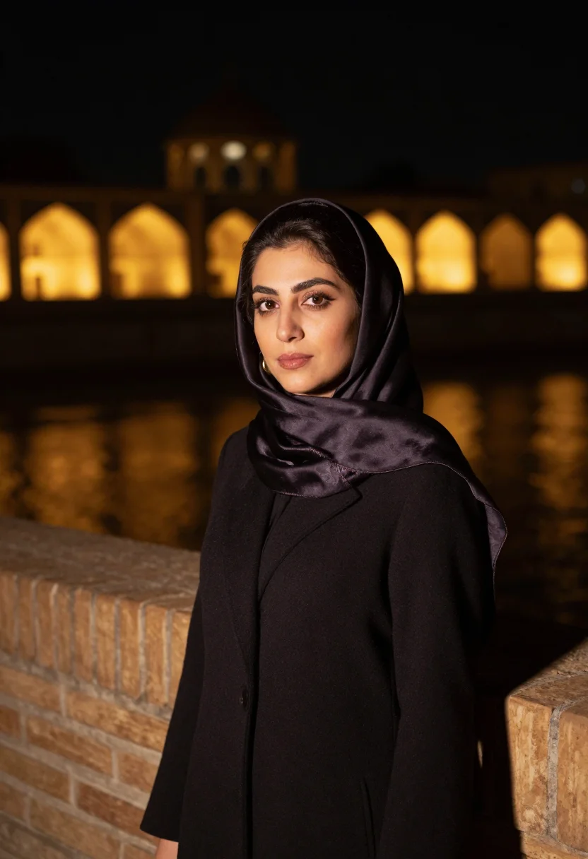 AI isfahan sample — portrait of a woman, chest-up portrait of an Iranian woman i