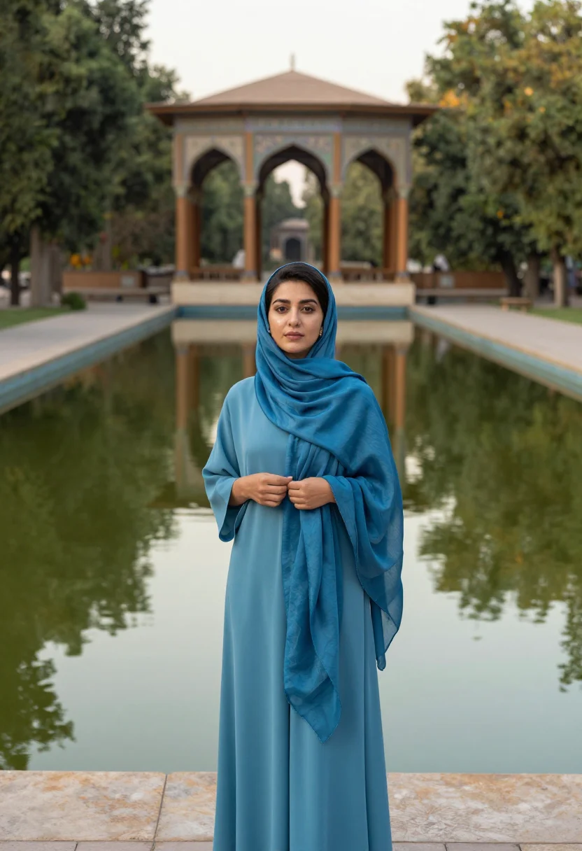 AI isfahan sample — portrait of a woman, half-length wide portrait of an Iranian