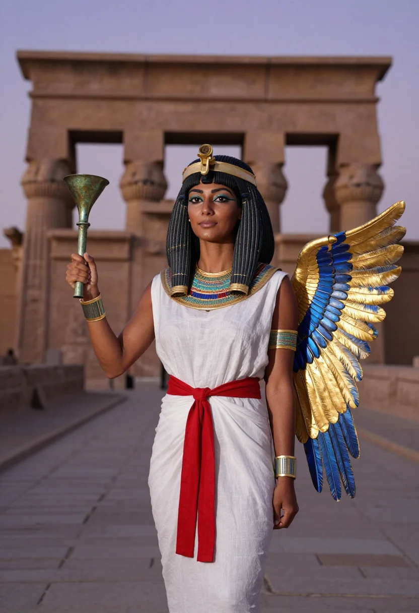AI isis sample — portrait of a woman, three-quarter-length portrait of an Egy