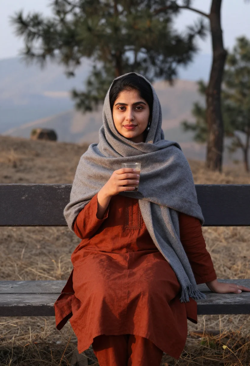 AI islamabad modest sample — portrait of a woman, half-length seated portrait of a Pakist