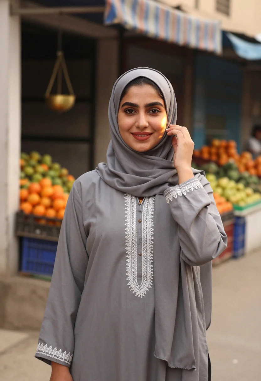 AI islamabad modest sample — portrait of a woman, chest-up portrait of a Pakistani woman