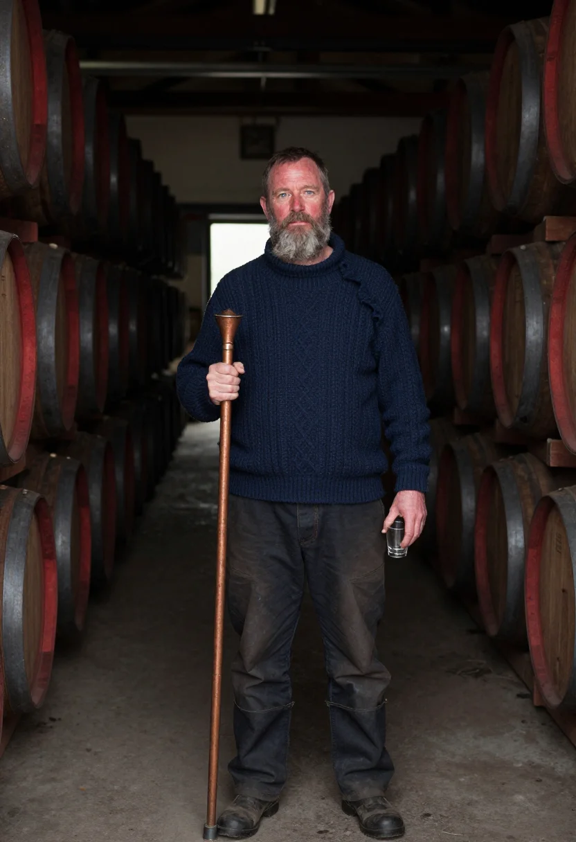 AI islay distiller sample — portrait of a man, three-quarter-length portrait of a Scotti