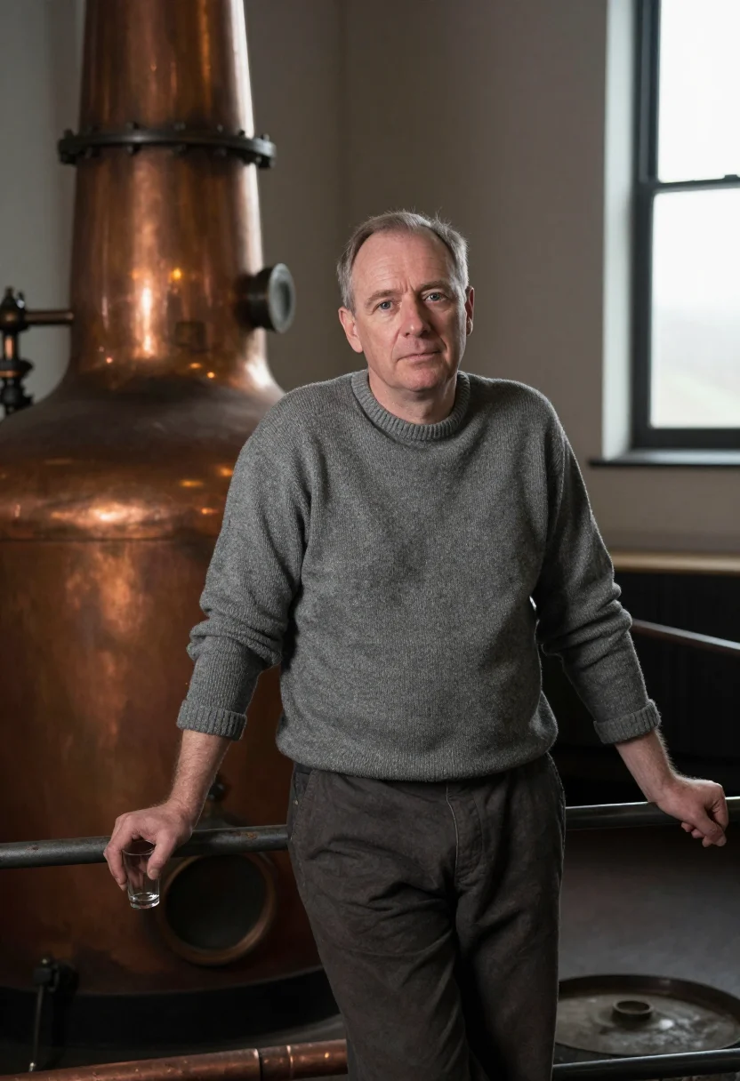 AI islay distiller sample — portrait of a man, three-quarter-length portrait of a Scotti