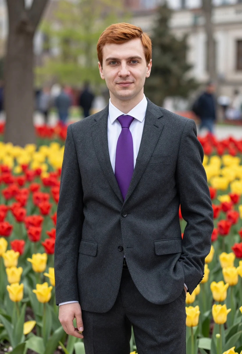 AI istanbul emirgan tulip april headshot palette sample — portrait of a man, a Circassian-Turkish man in his mid-thirt