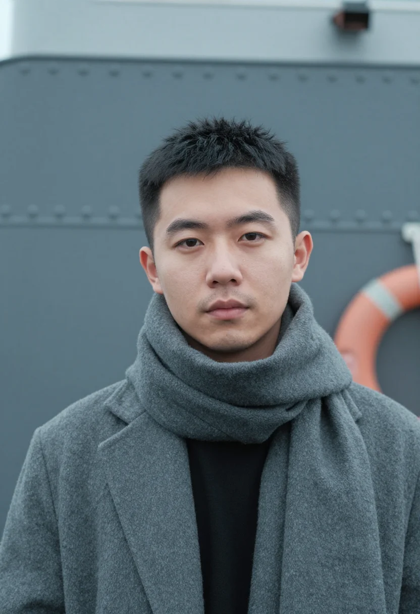 AI istanbul ferry slate sample — portrait of a man, close headshot of an East-Asian man in hi