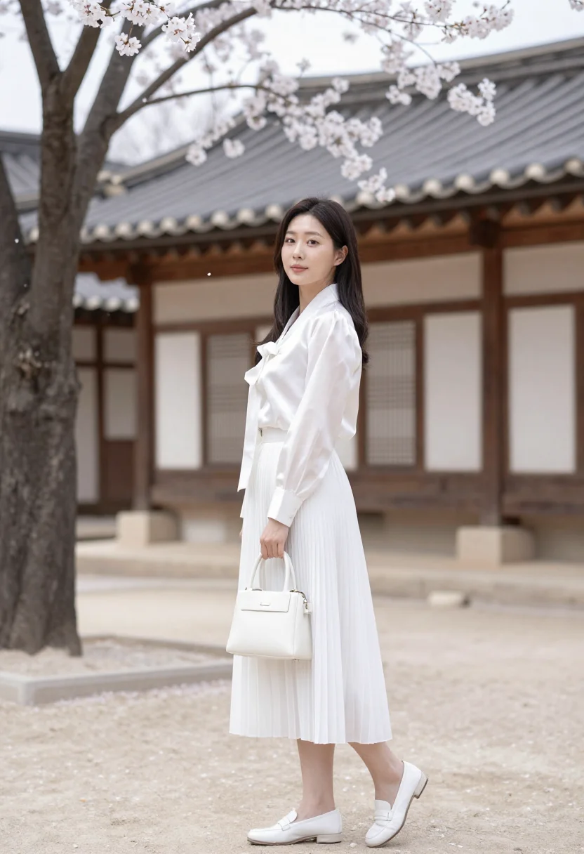 AI iu seoul gucci ambassador white sample — portrait of a woman, Korean and in her early thirties, with