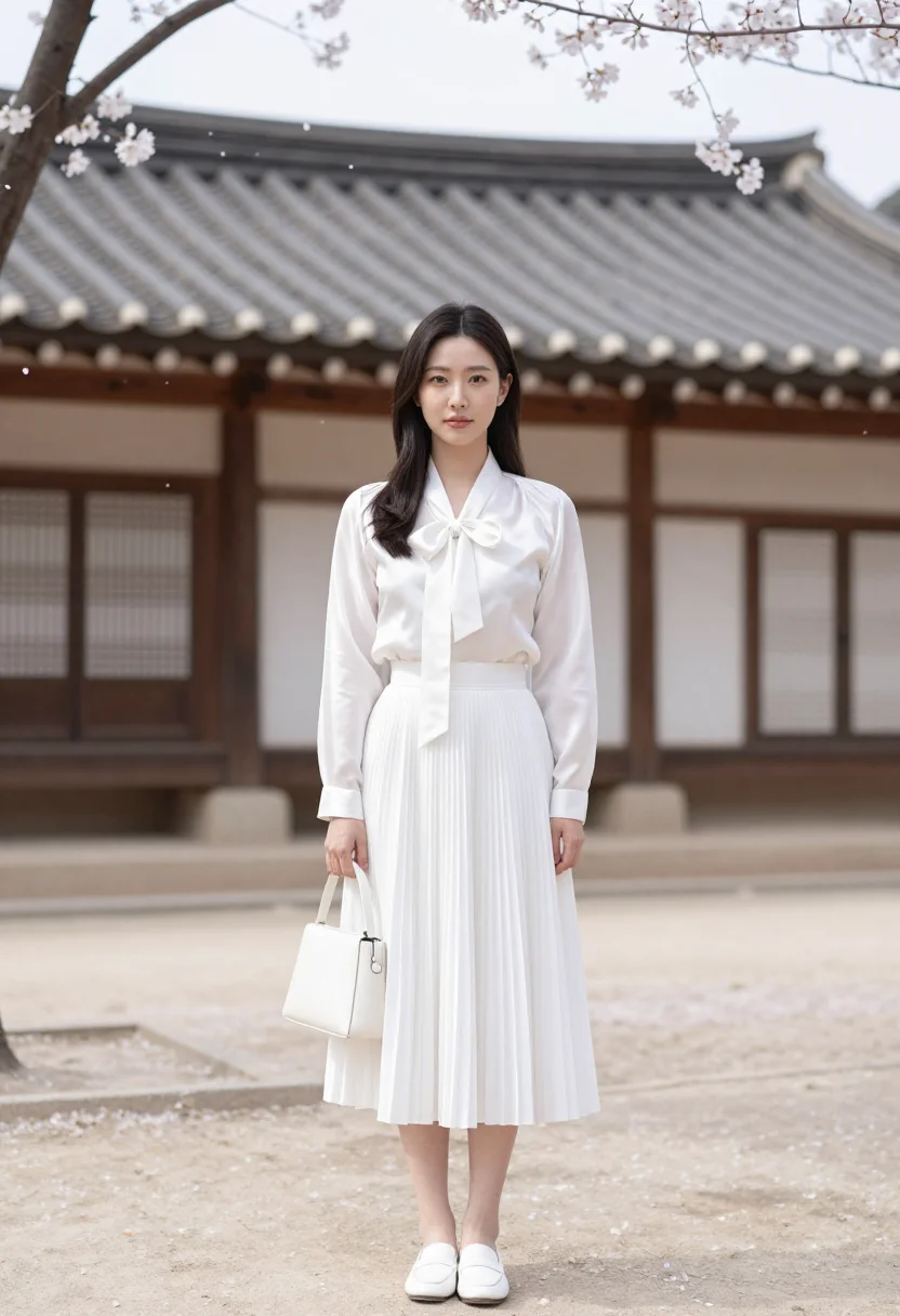 AI iu seoul gucci ambassador white sample — portrait of a woman, Korean and in her early thirties, with