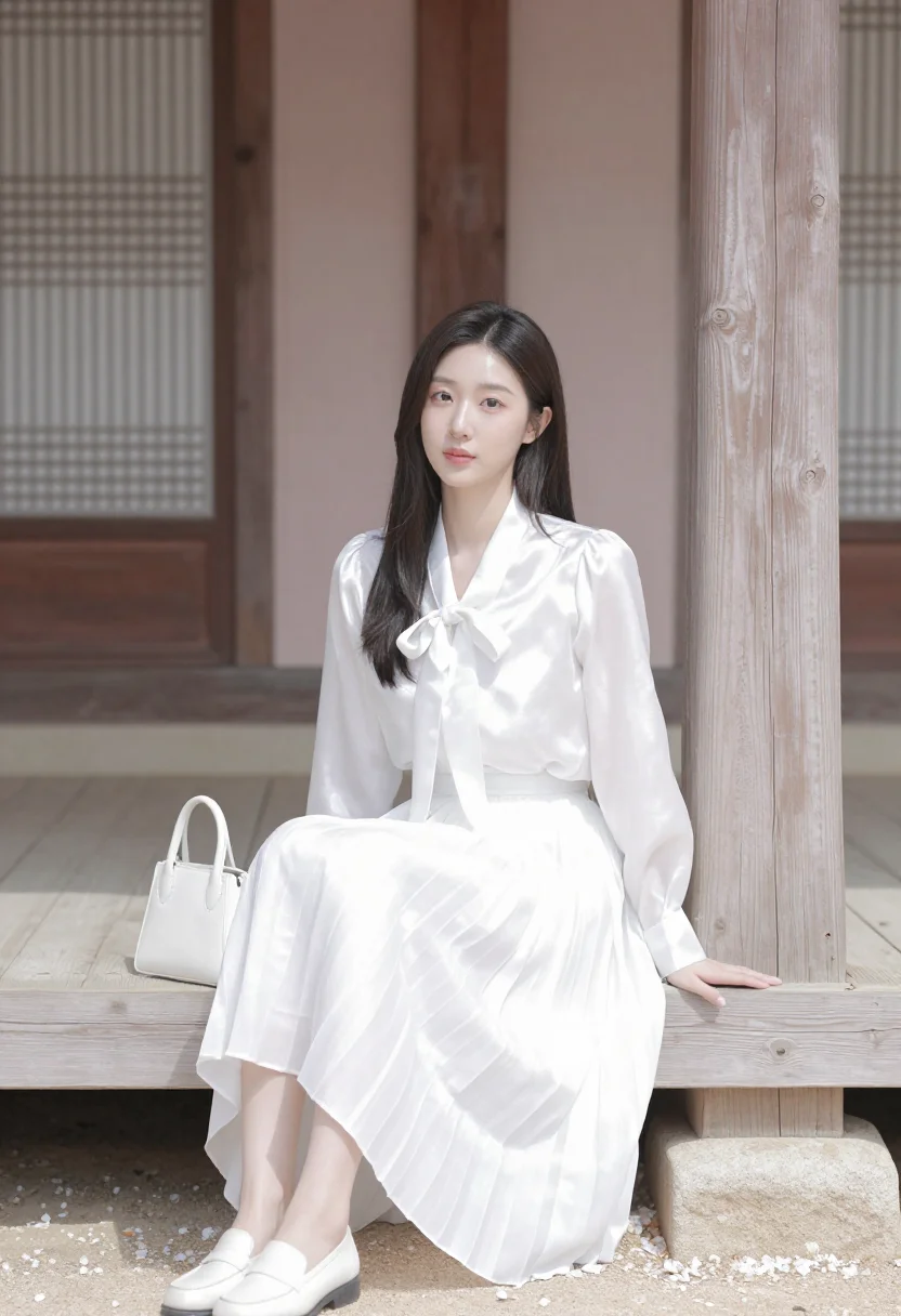 AI iu seoul gucci ambassador white sample — portrait of a woman, Korean and in her early thirties, with