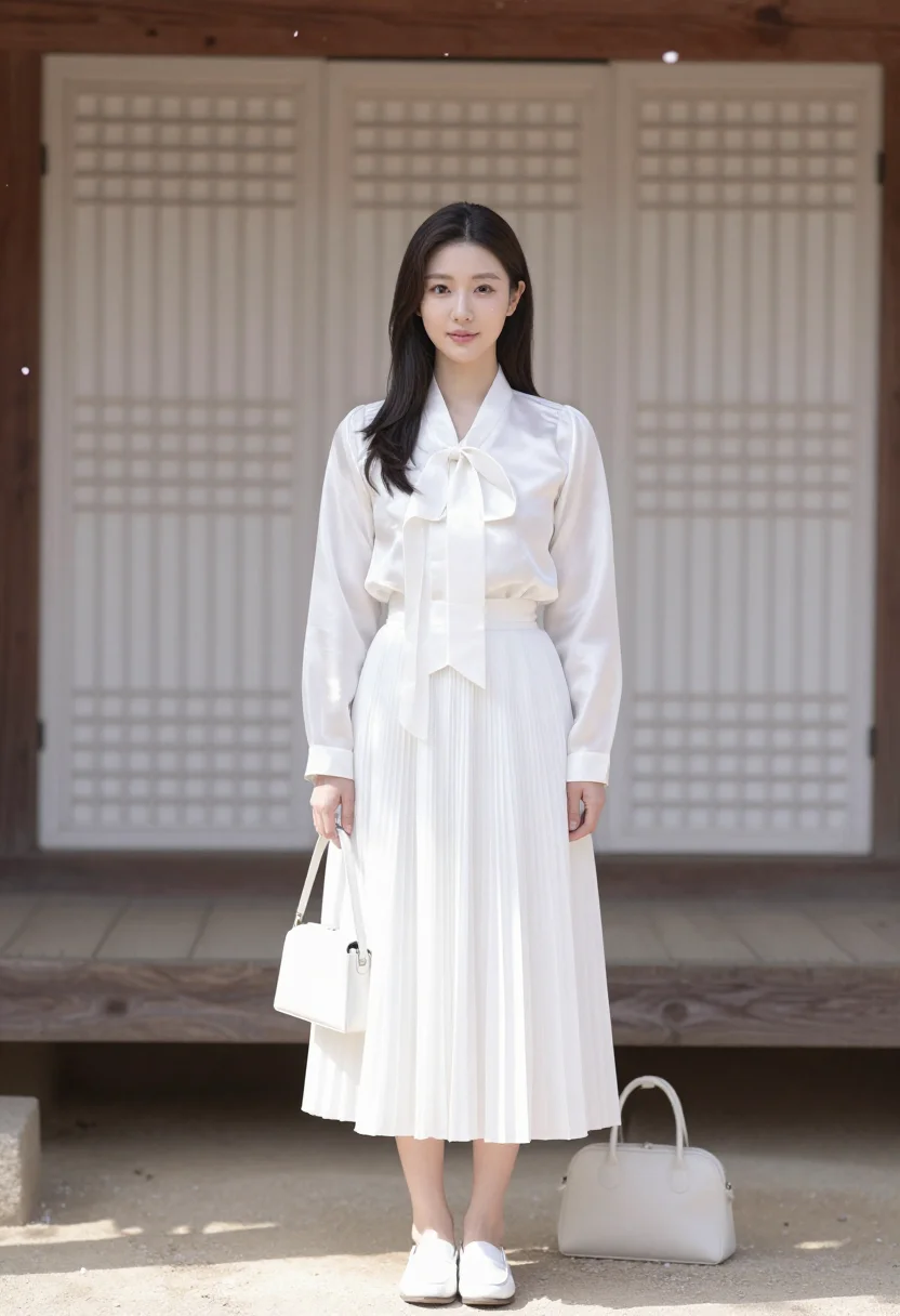 AI iu seoul gucci ambassador white sample — portrait of a woman, Korean and in her early thirties, with