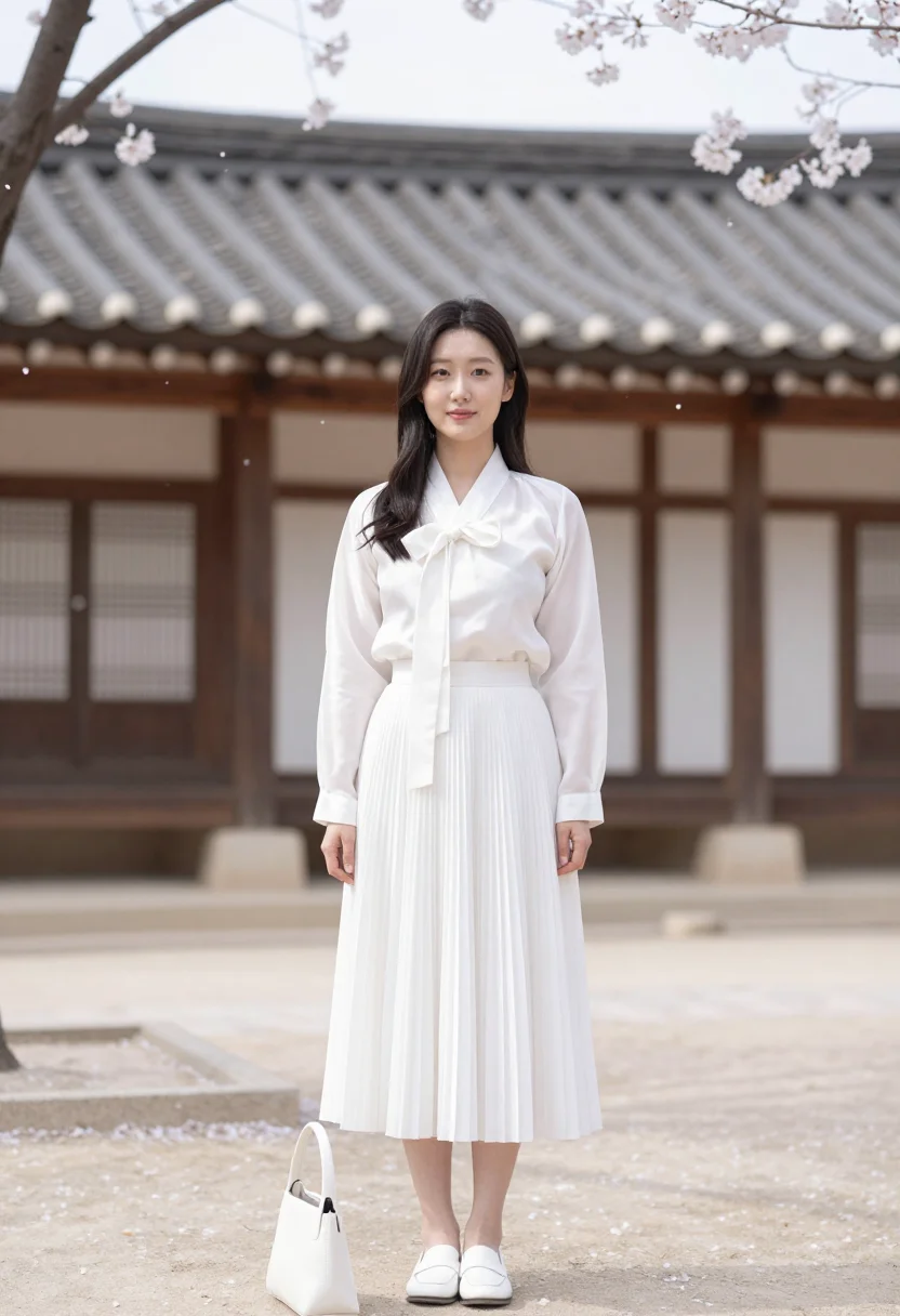 AI iu seoul gucci ambassador white sample — portrait of a woman, Korean and in her early thirties, with