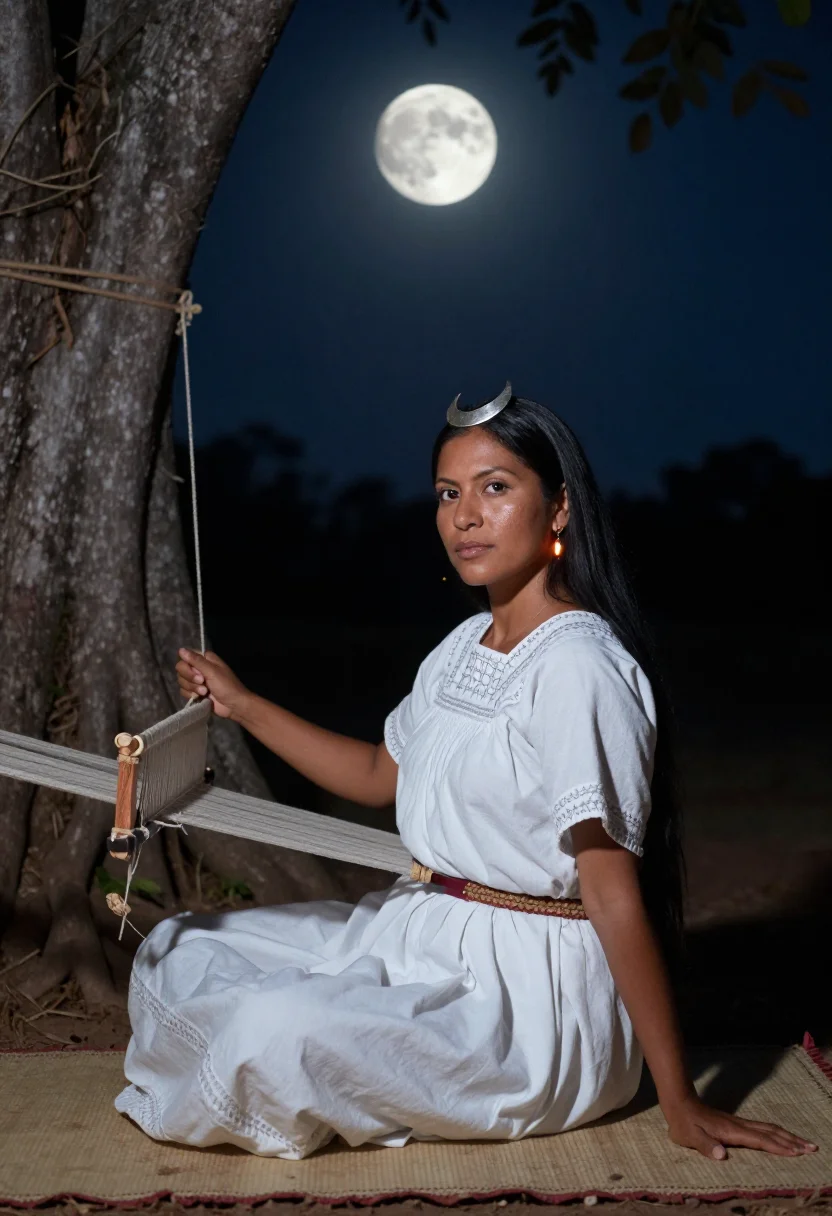 AI ix chel sample — portrait of a woman, full-length portrait of a Maya woman wi