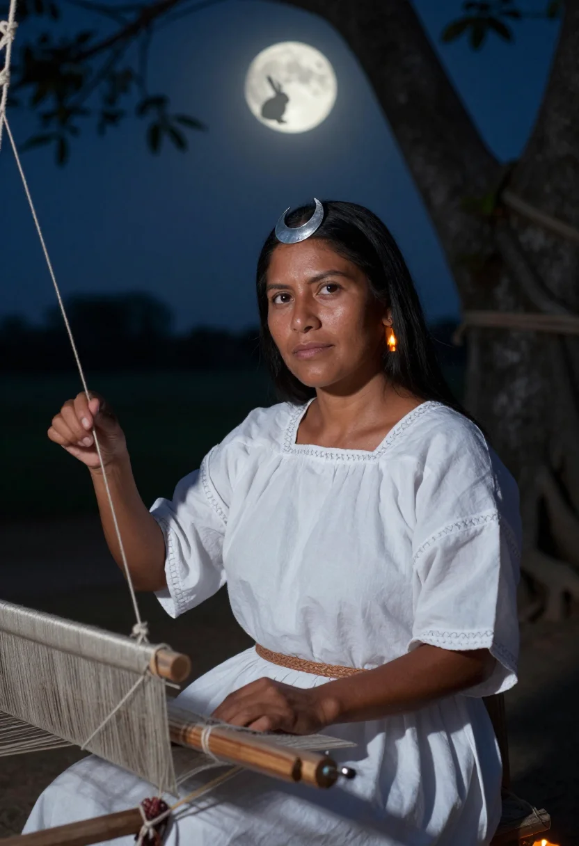 AI ix chel sample — portrait of a woman, half-length portrait of a Maya woman wi