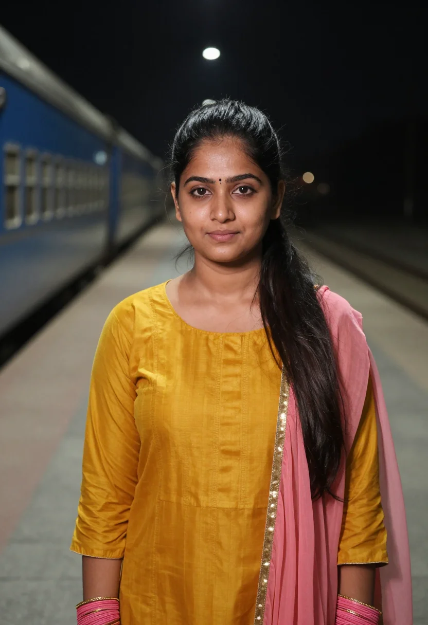 AI jab we met ratlam patiala palette sample — portrait of a woman, a Punjabi woman in her mid-twenties wit