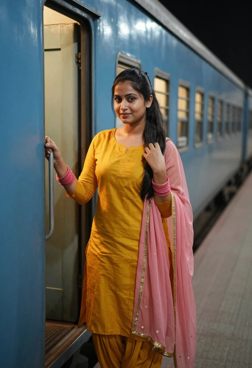 AI jab we met ratlam patiala palette sample — portrait of a woman, a Punjabi woman in her mid-twenties wit