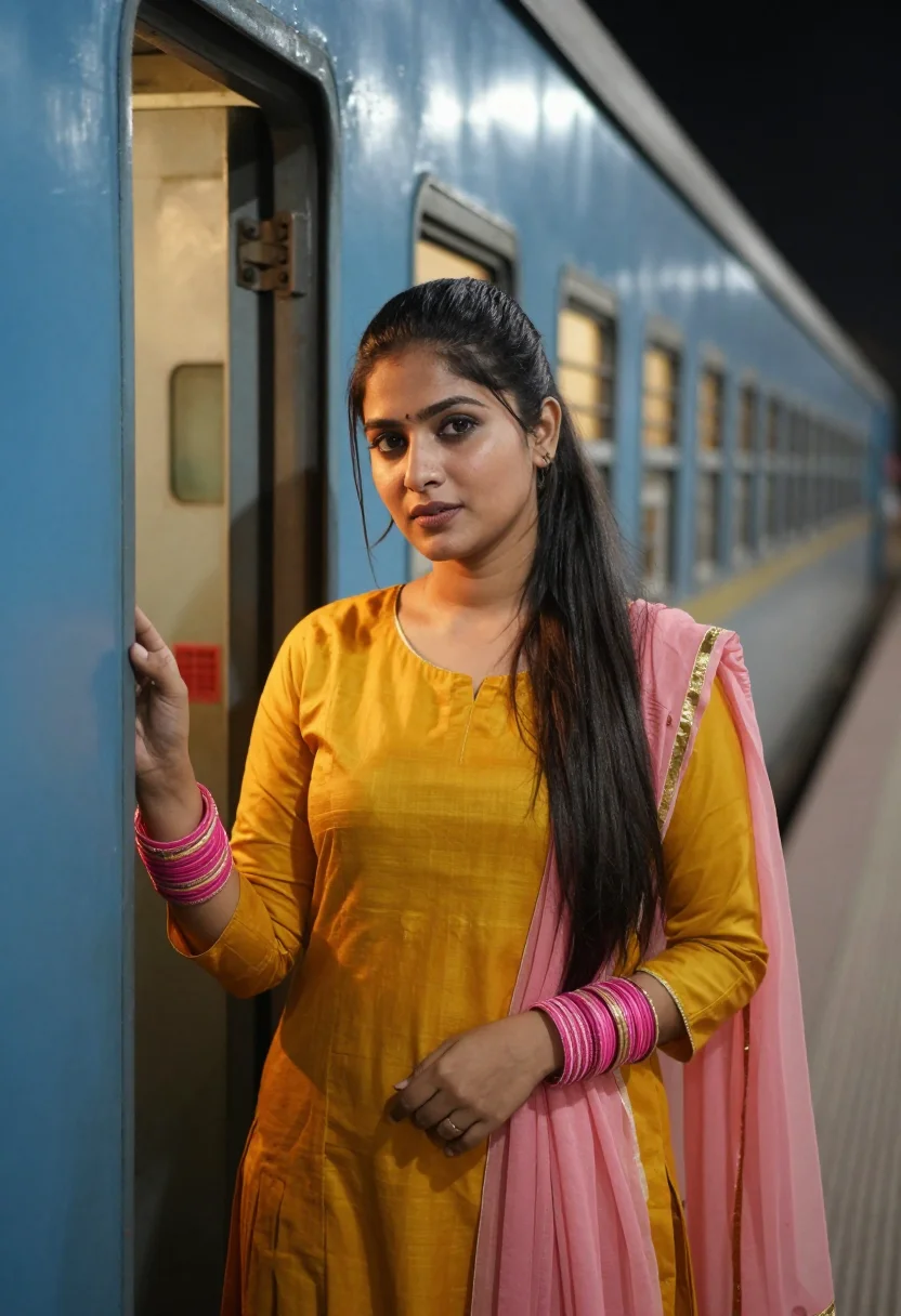 AI jab we met ratlam patiala palette sample — portrait of a woman, a Punjabi woman in her mid-twenties wit